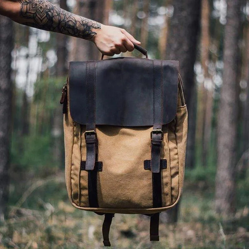 15" Canvas Backpacks Mens Women