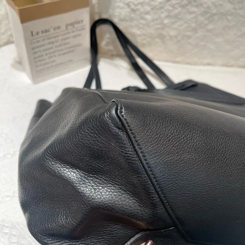 Celine Cabas Phantom Black Leather Tote Bag Large