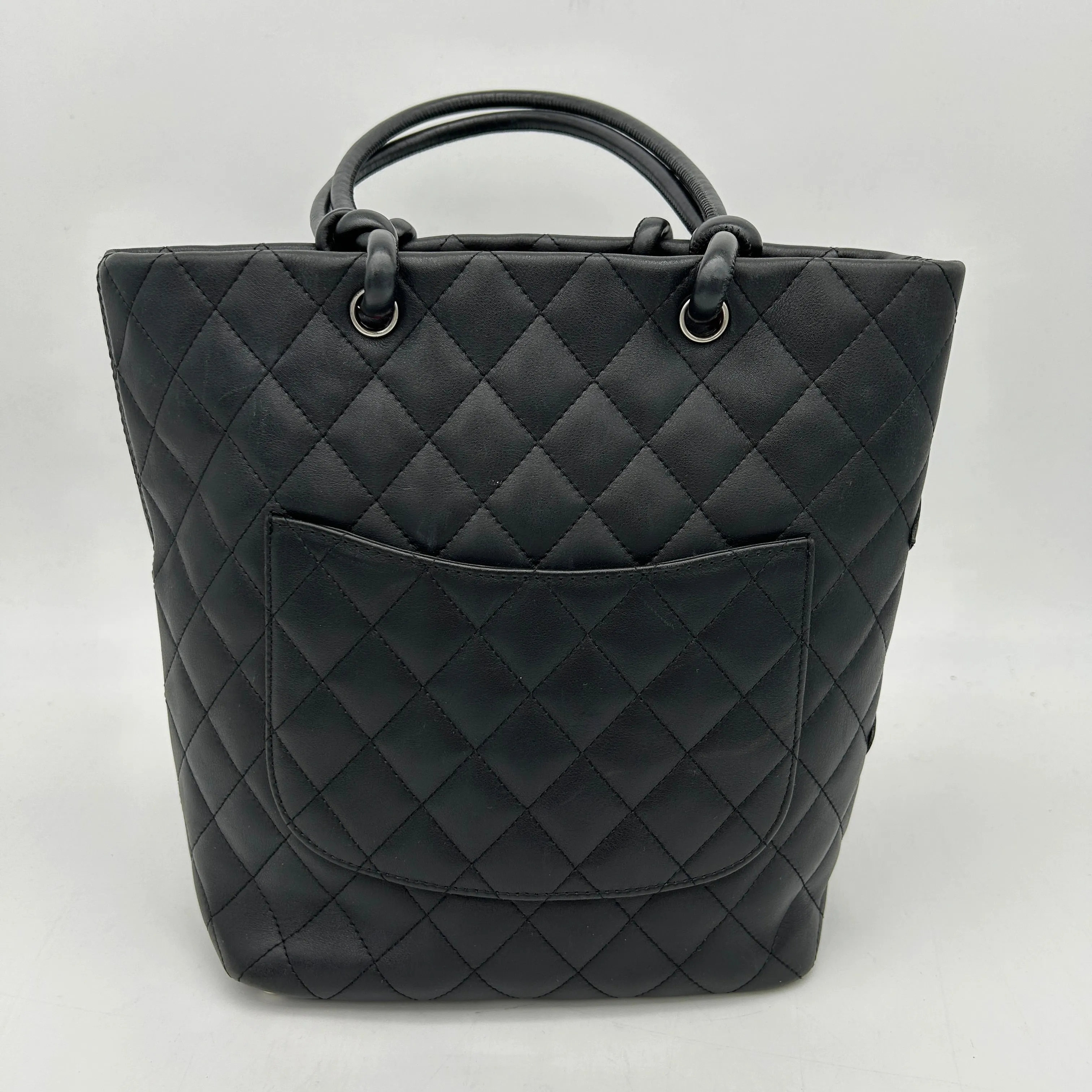 Chanel Cambon Ligne Black Calfskin Tote Handbag