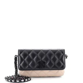 CHANEL Classic Flap Phone Holder with Resin Chain Quilted Lambskin