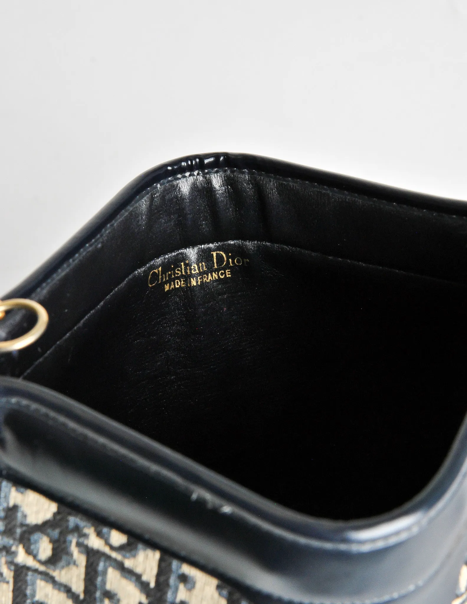 Christian Dior Vintage Navy Blue Monogram Clutch Bag