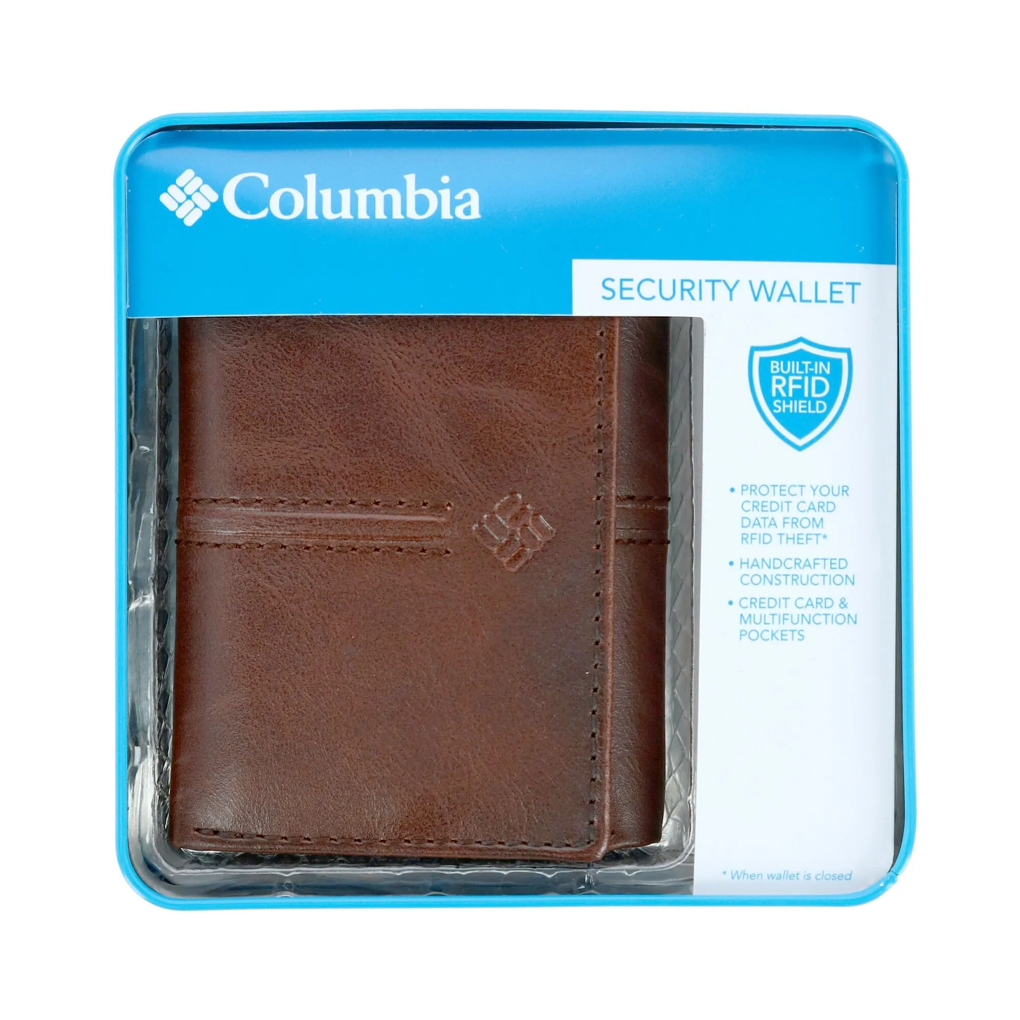 Columbia Men's RFID Protected Trifold Wallet with Double Row Stitching