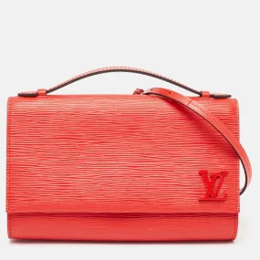 Coquelicot Epi Leather Clery Pochette Bag