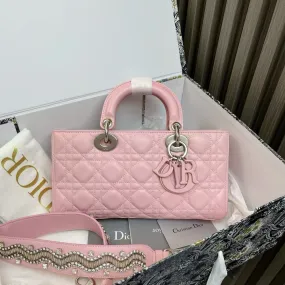 Dior Lady Bag25 Pink Leather Quilted Handbag