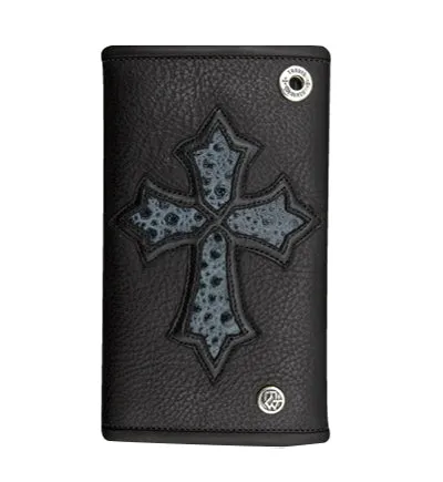 DOUBLE CROSS by Travis Walker  - "CROSS WALLET" with BLUE FROG Inlay