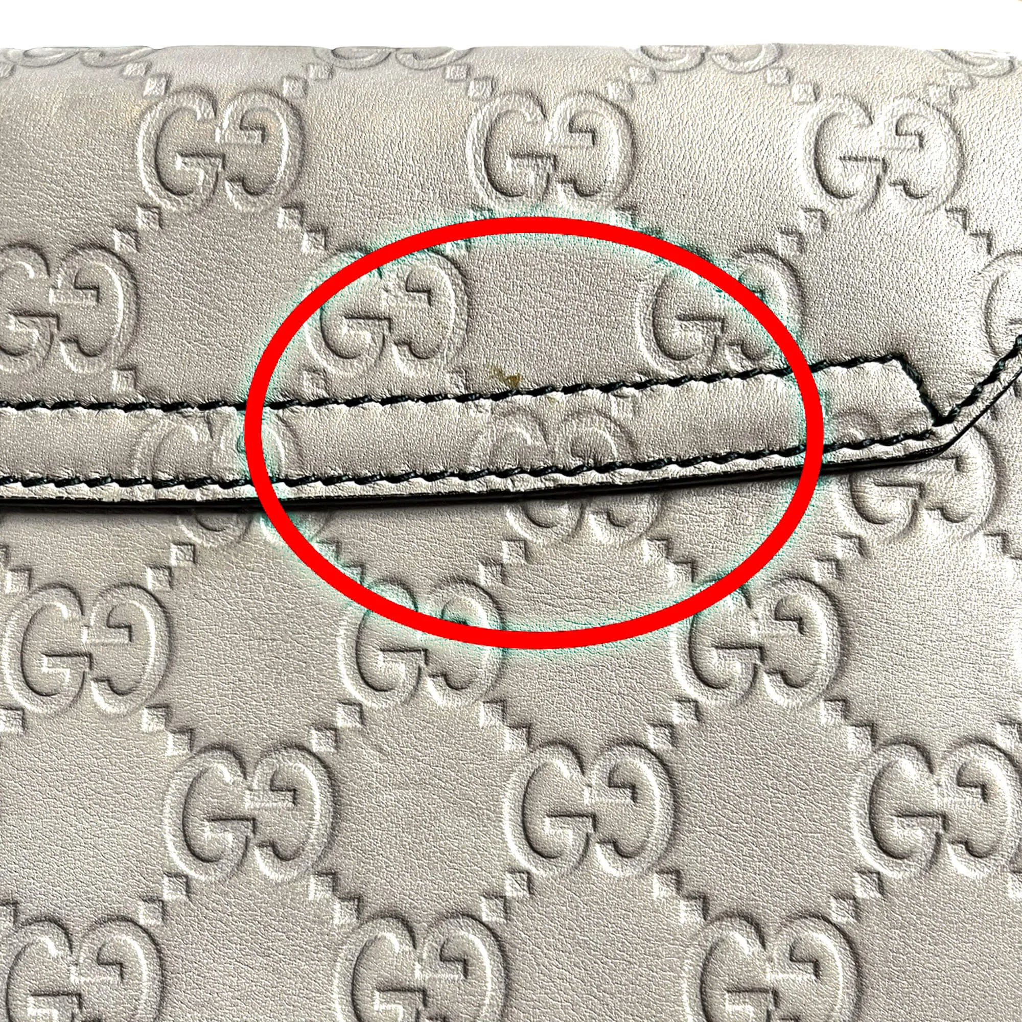 Emily Guccissima Grey Leather Chain bag