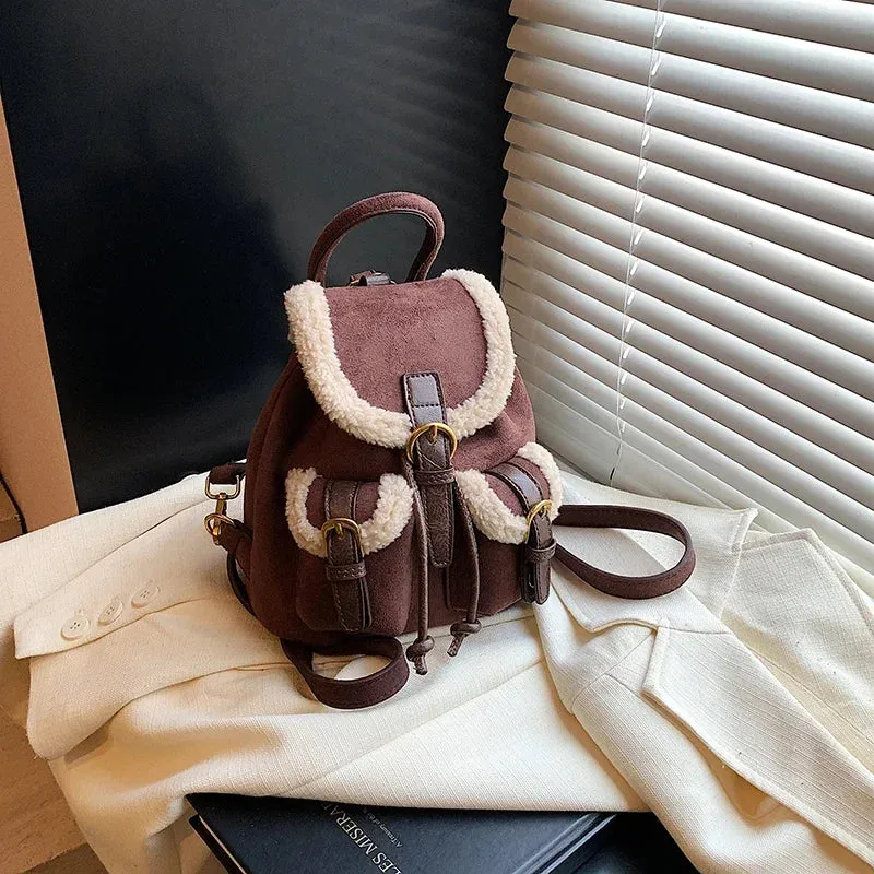 Faux Leather Soft Handle Small Backpack