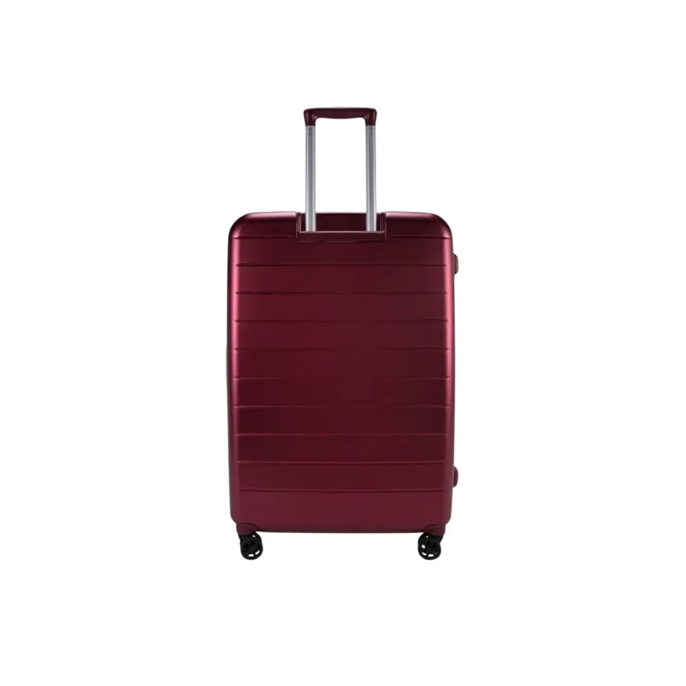 Genoa Hybrid Suitcase Set of 3, Hard Case with Front Soft Pocket in Red