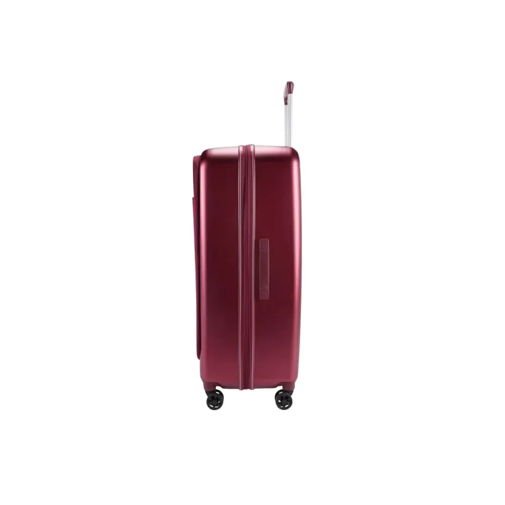 Genoa Hybrid Suitcase Set of 3, Hard Case with Front Soft Pocket in Red