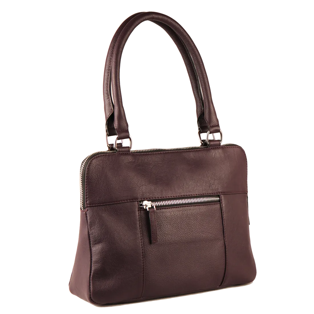 Genuine Leather Handcrafted Small Handbag Women (Plum)