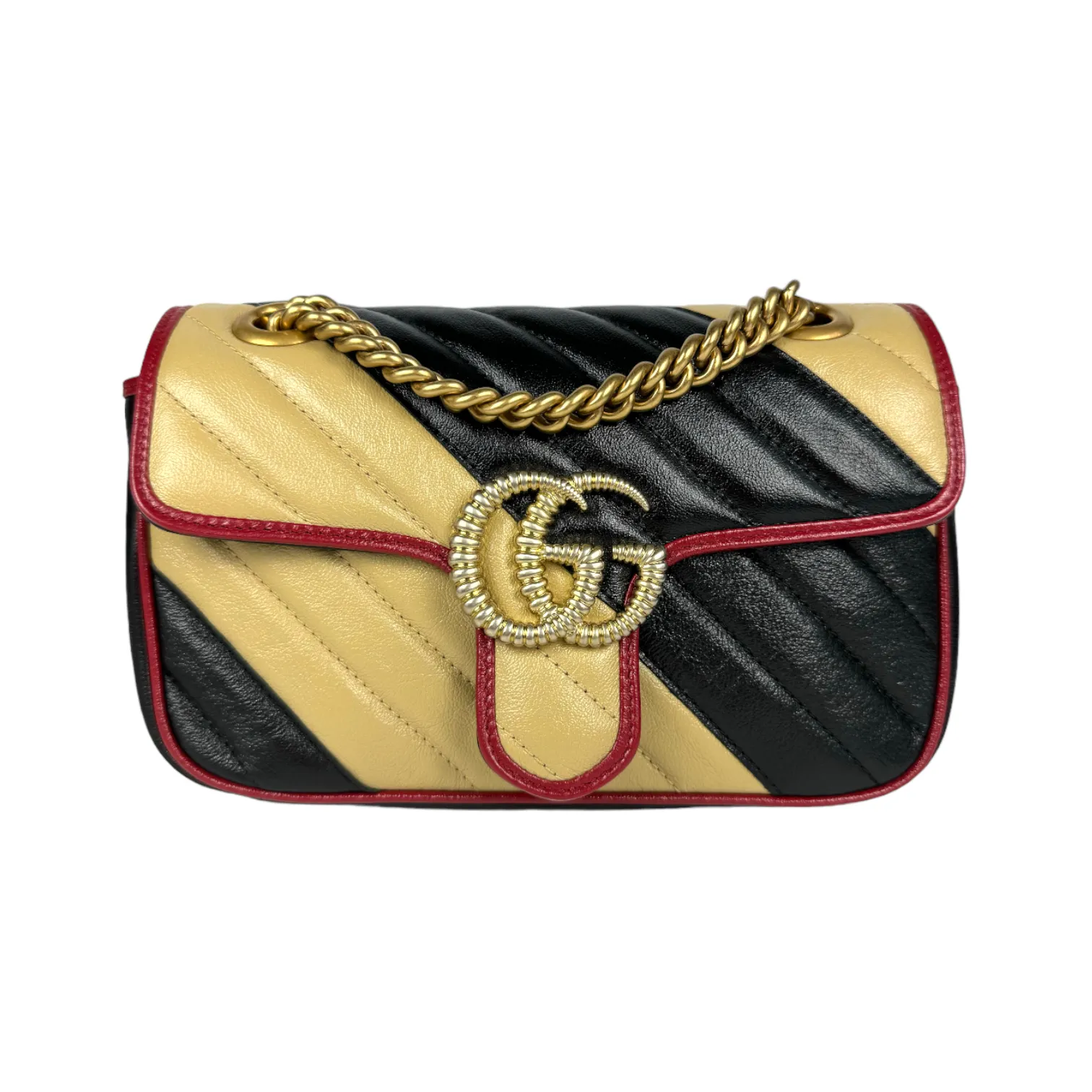 Gucci GG Marmont Mini Tricolor Leather