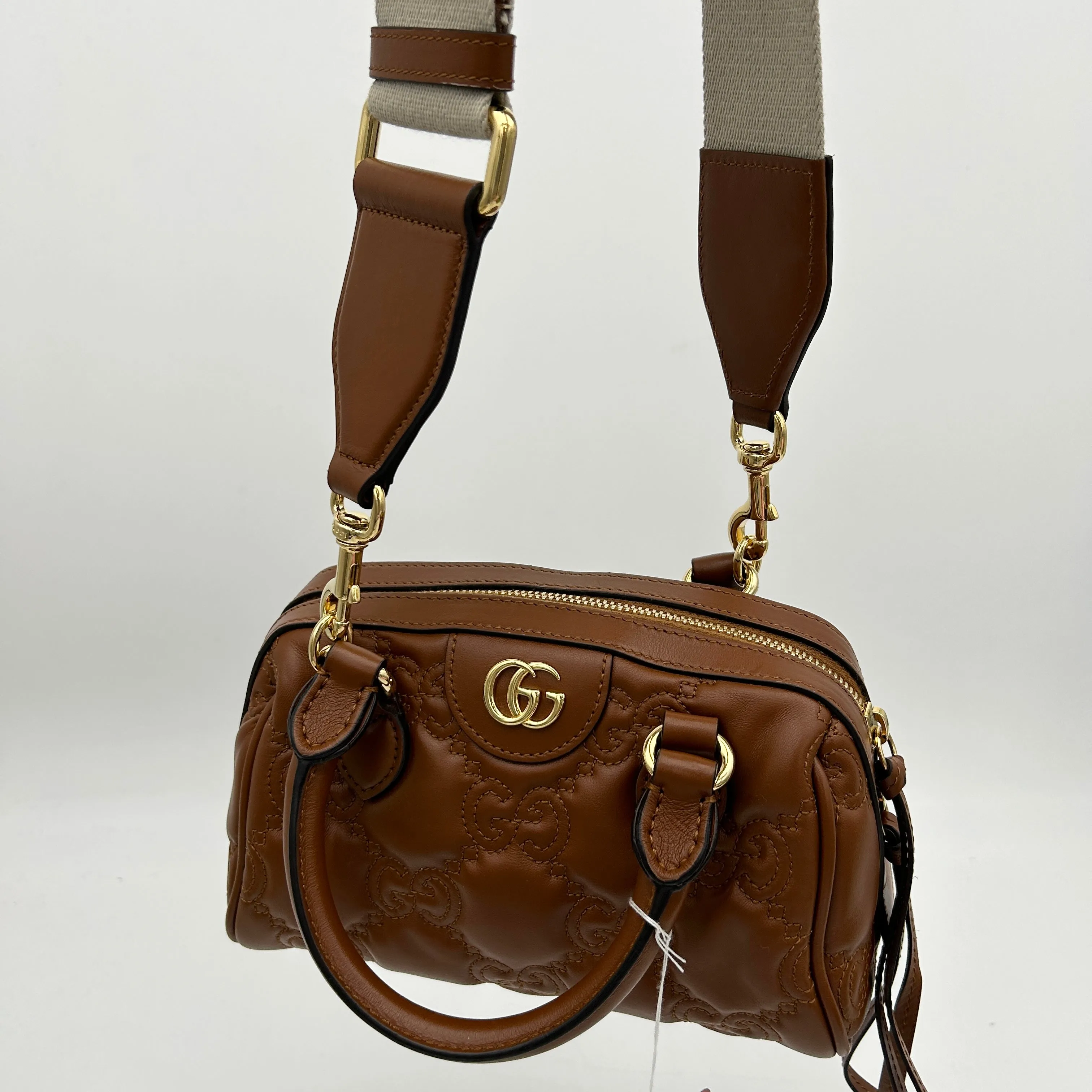 Gucci GG Matelasse Brown 2way Mini Travel Bag