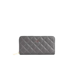 Gunas New York Uptown Quilted Grey Zip Wallet