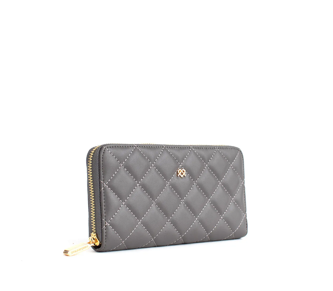 Gunas New York Uptown Quilted Grey Zip Wallet