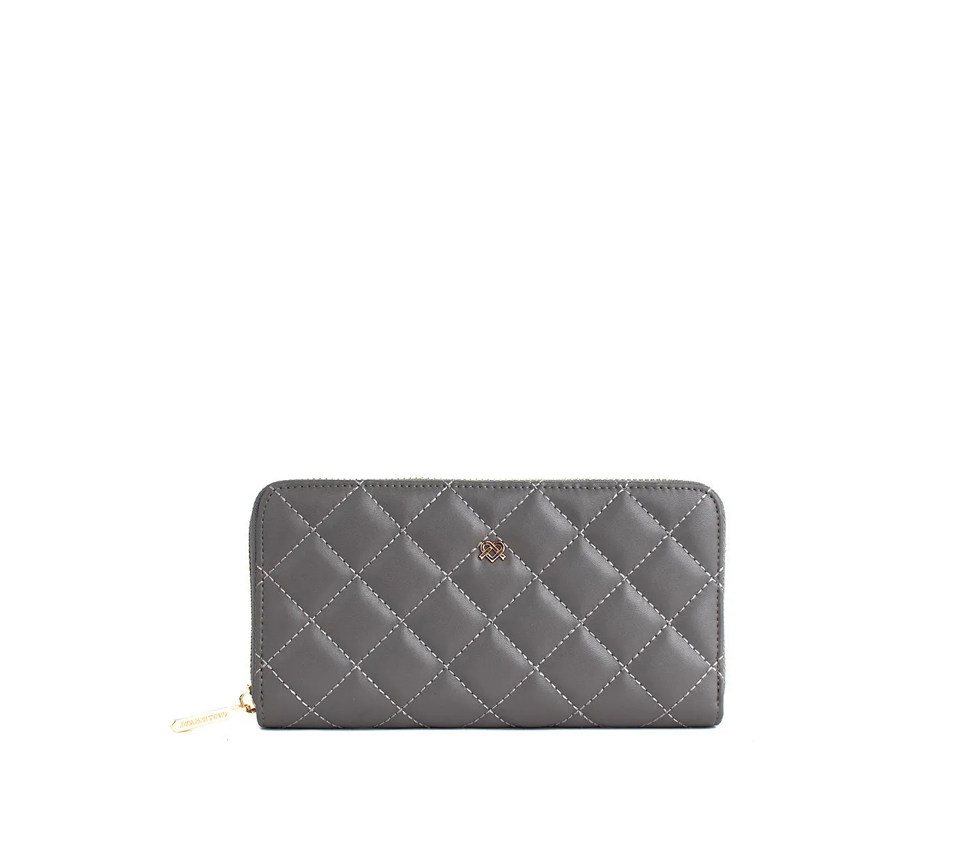 Gunas New York Uptown Quilted Grey Zip Wallet