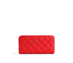 Gunas New York Uptown Quilted Red Zip Wallet