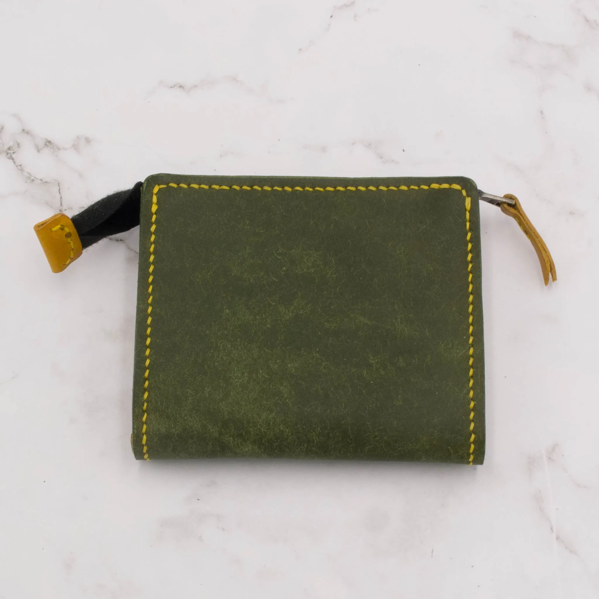 Handcrafted Leather Zipper Bifold Wallet