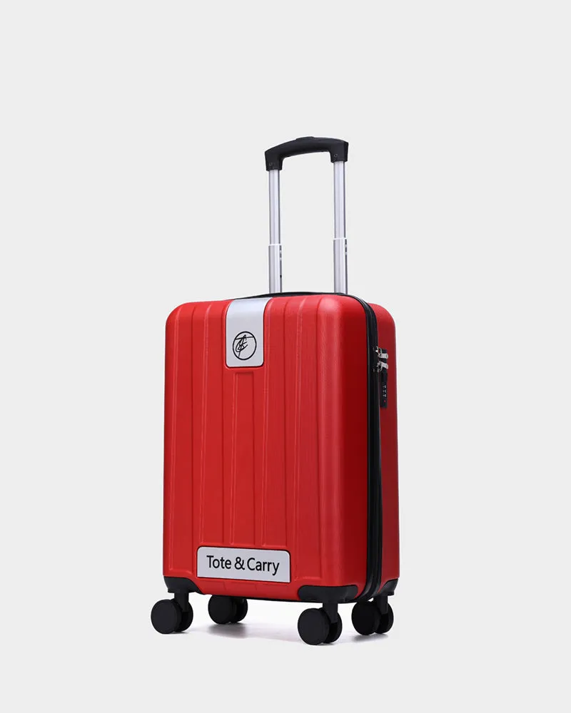 Hard Shell 3 Piece Luggage Set in Wine Red