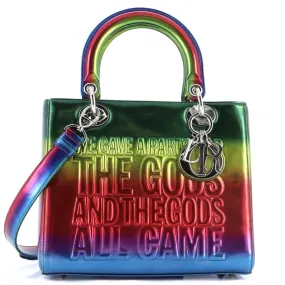 John Giorno Lady Dior Bag Limited Edition Rainbow Metallic Leather Medium