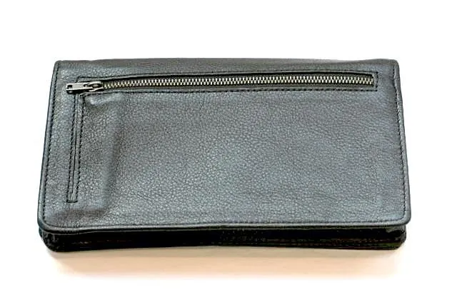 JP leather clutch - black