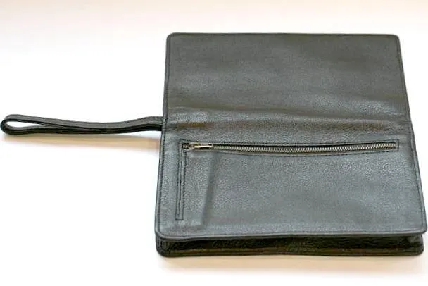 JP leather clutch - black