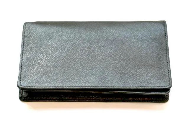 JP leather clutch - black