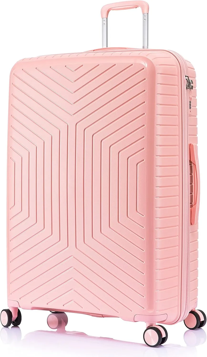 Large Polypropylene Hard Shell Suitcase PP20- Light Pink