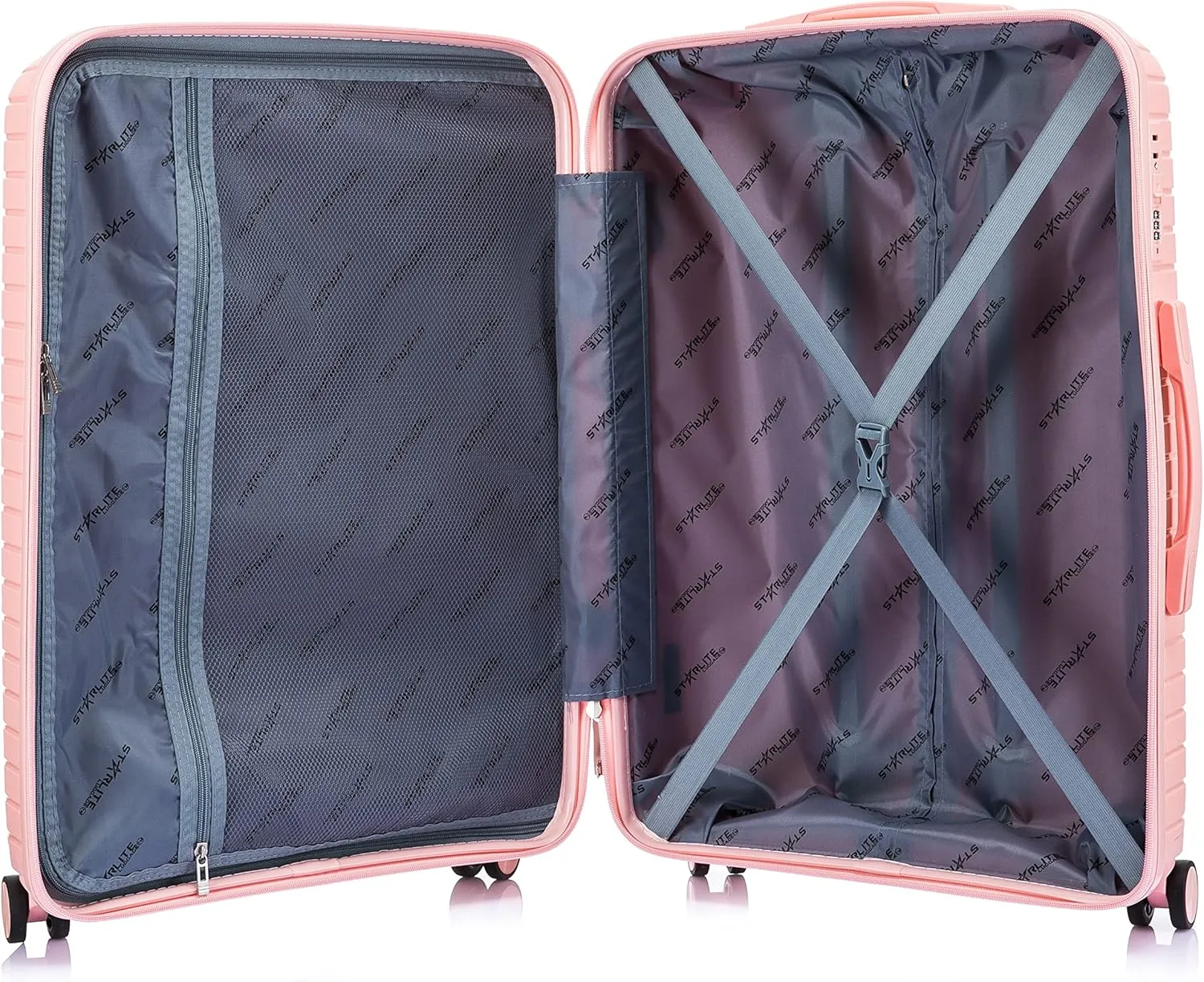 Large Polypropylene Hard Shell Suitcase PP20- Light Pink