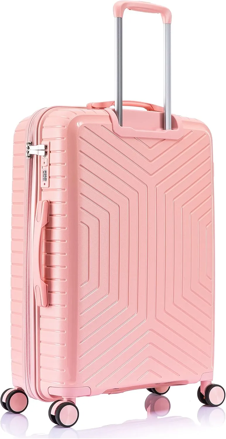 Large Polypropylene Hard Shell Suitcase PP20- Light Pink