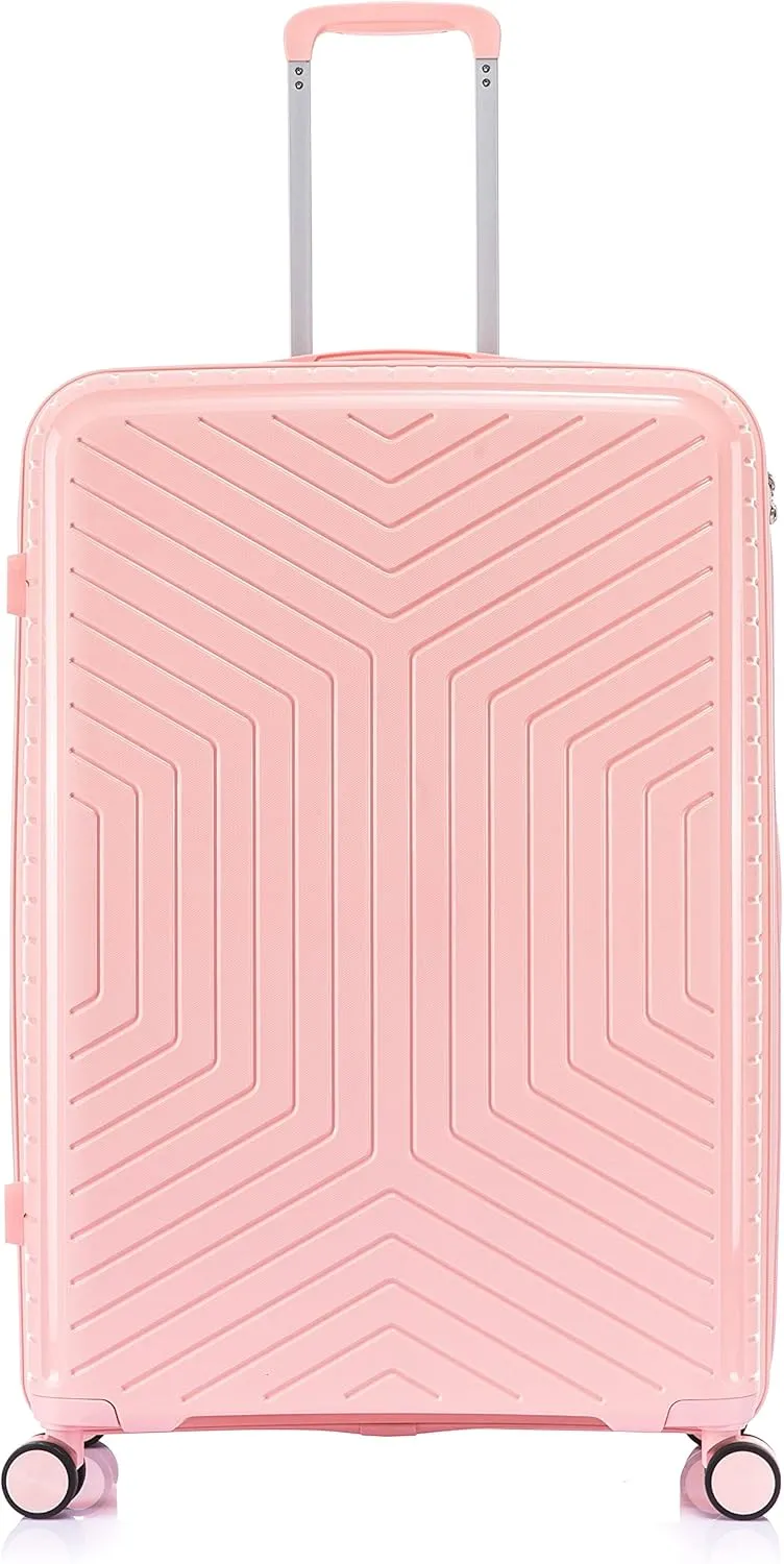 Large Polypropylene Hard Shell Suitcase PP20- Light Pink