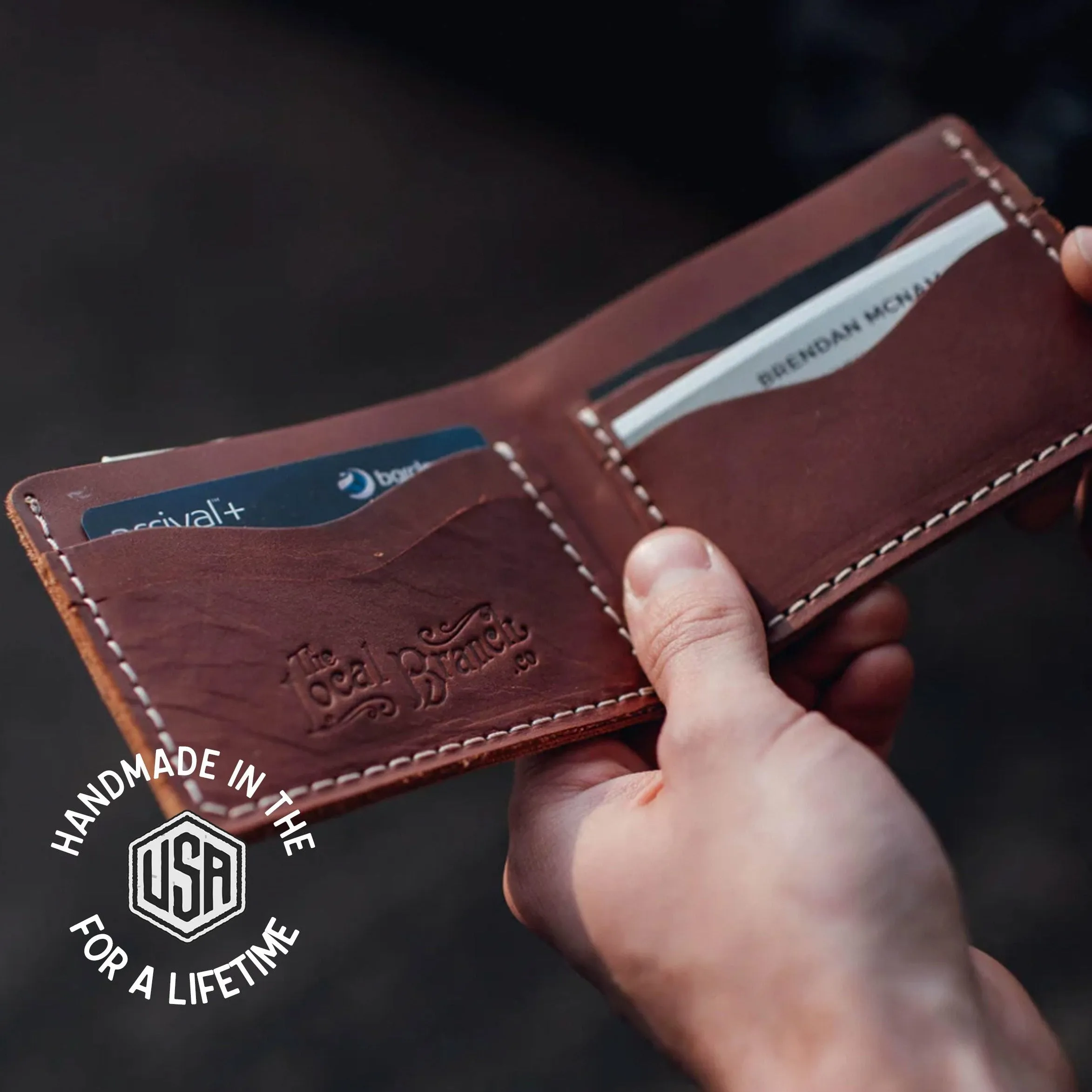 Leather Bifold Wallet - USA Made