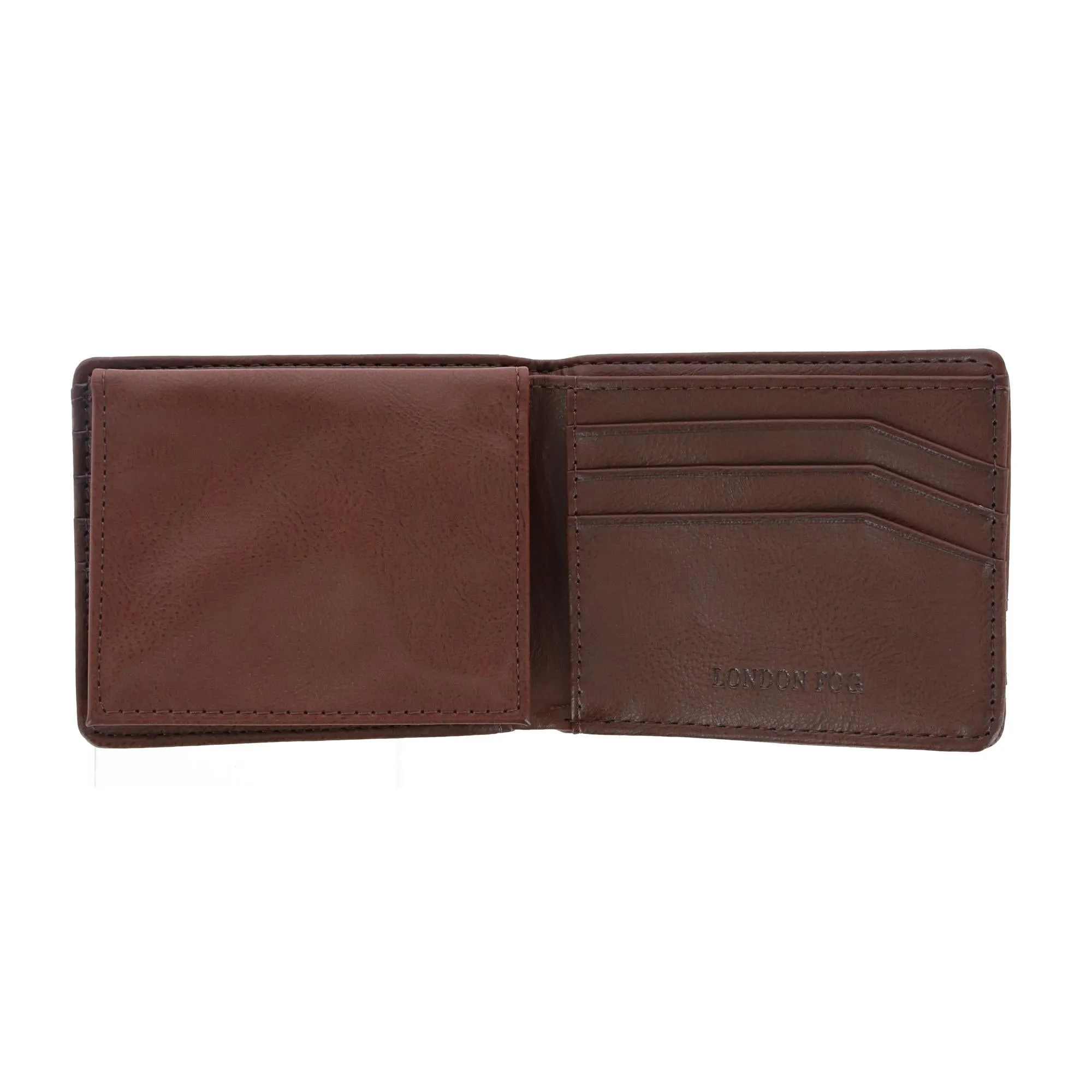 London Fog Men's Leather Bifold Passcase Wallet