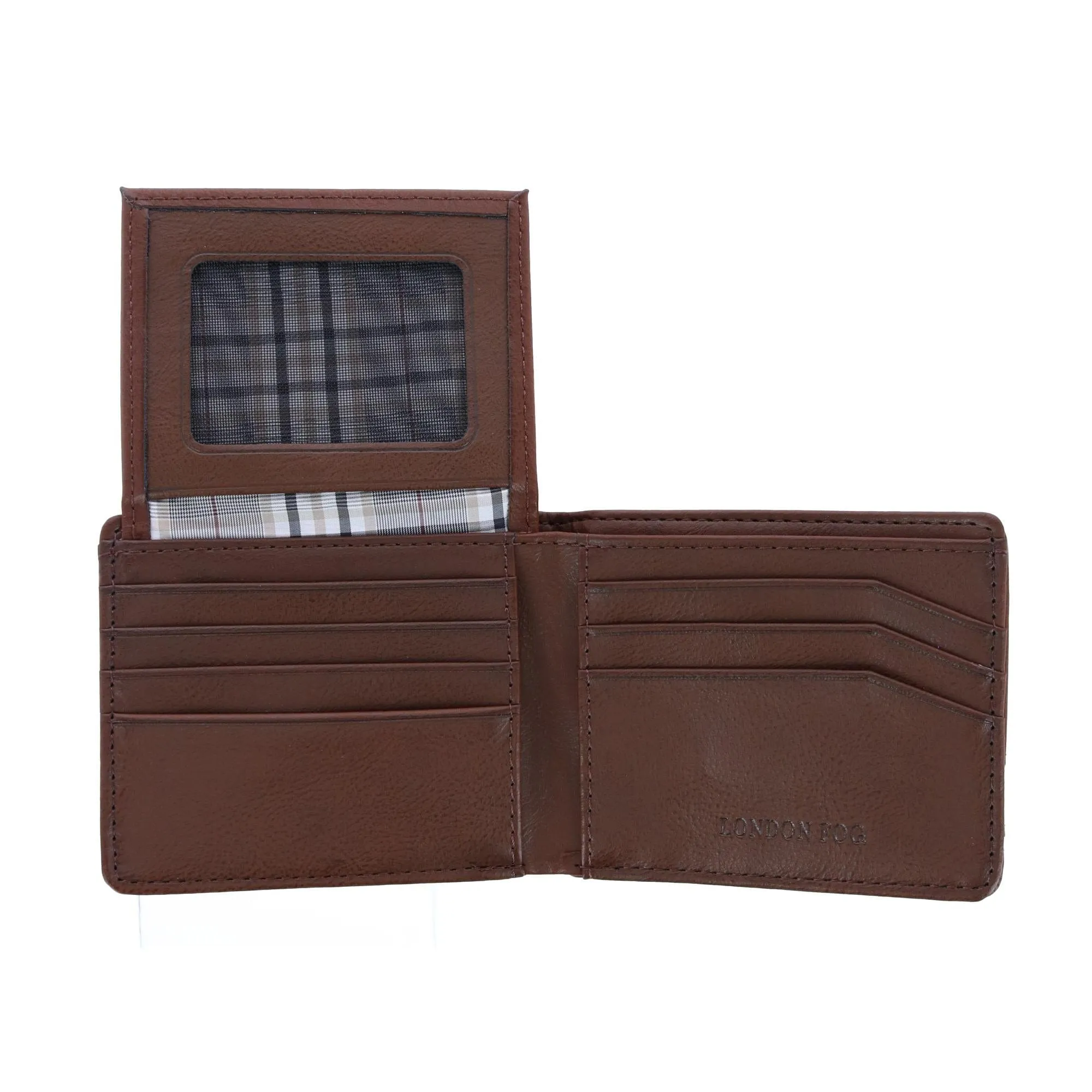 London Fog Men's Leather Bifold Passcase Wallet