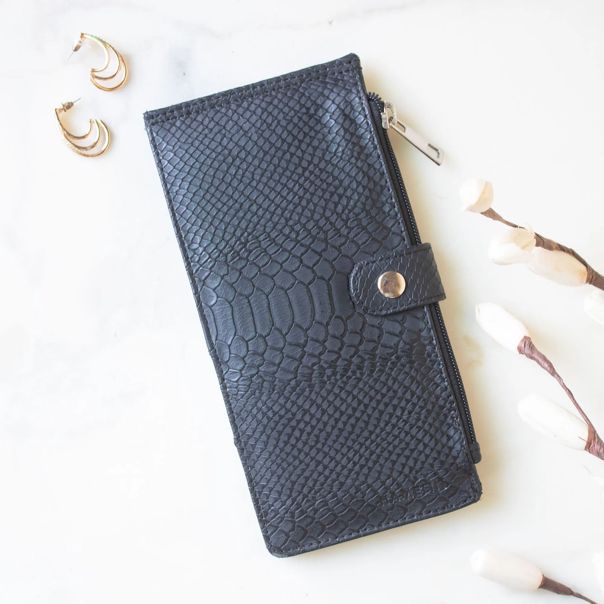 Marshal Wallet for Women (Black Croc)