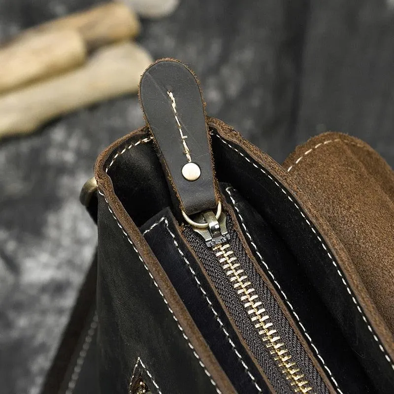 Mens Leather Bags Crossbody Shoulder Messenger Bags