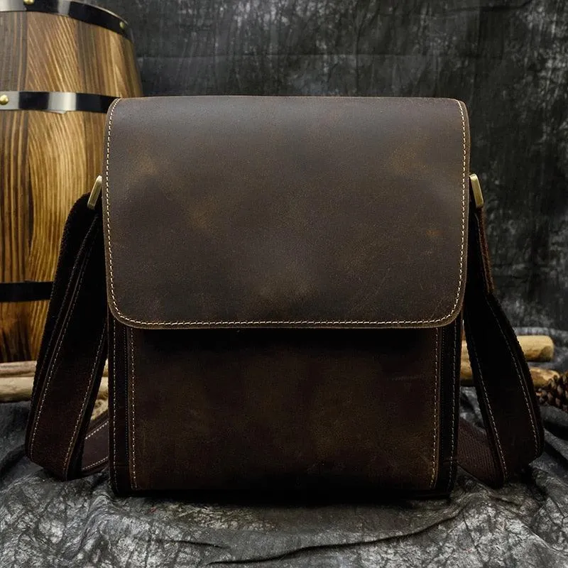 Mens Leather Bags Crossbody Shoulder Messenger Bags