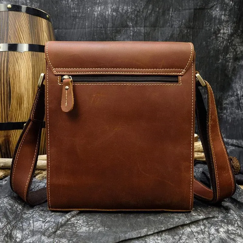 Mens Leather Bags Crossbody Shoulder Messenger Bags