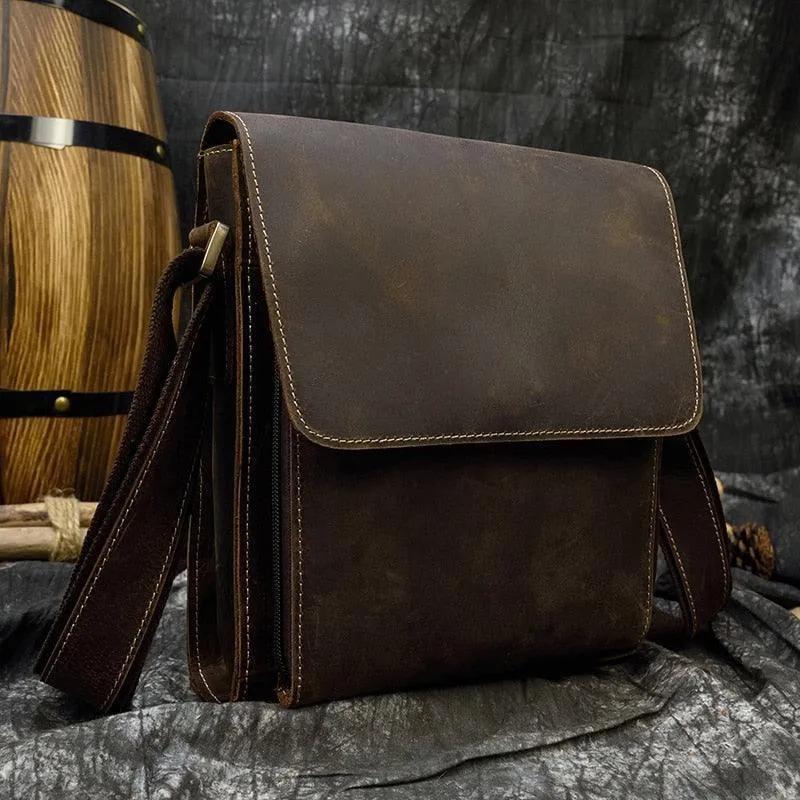 Mens Leather Bags Crossbody Shoulder Messenger Bags