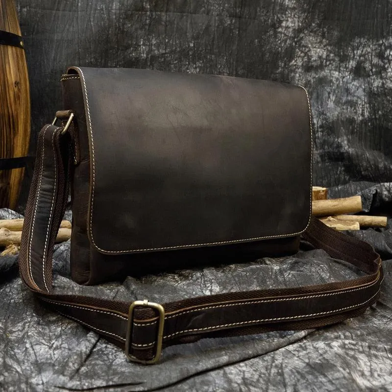 Mens Leather Bags Crossbody Shoulder Messenger Bags