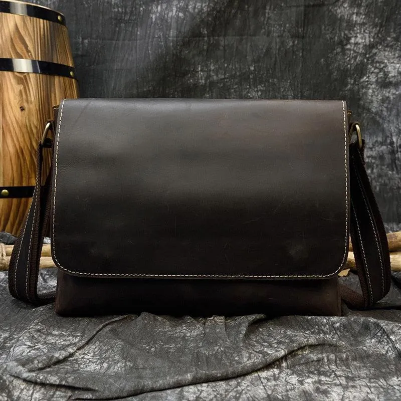 Mens Leather Bags Crossbody Shoulder Messenger Bags