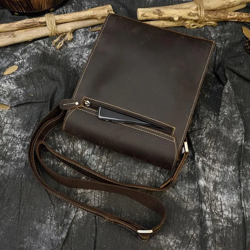 Mens Leather Bags Crossbody Shoulder Messenger Bags