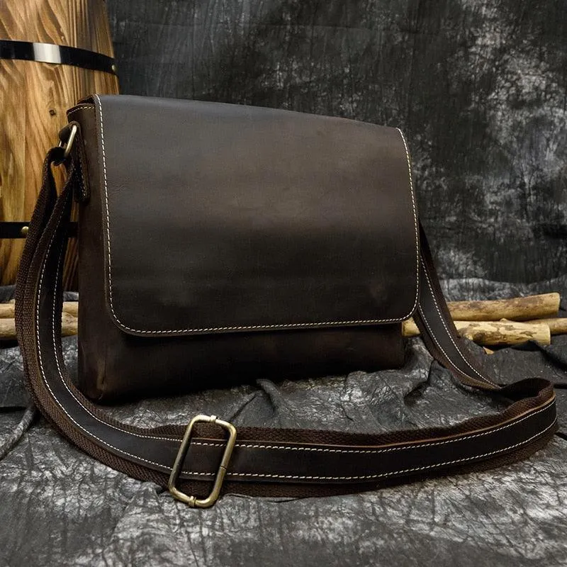 Mens Leather Bags Crossbody Shoulder Messenger Bags