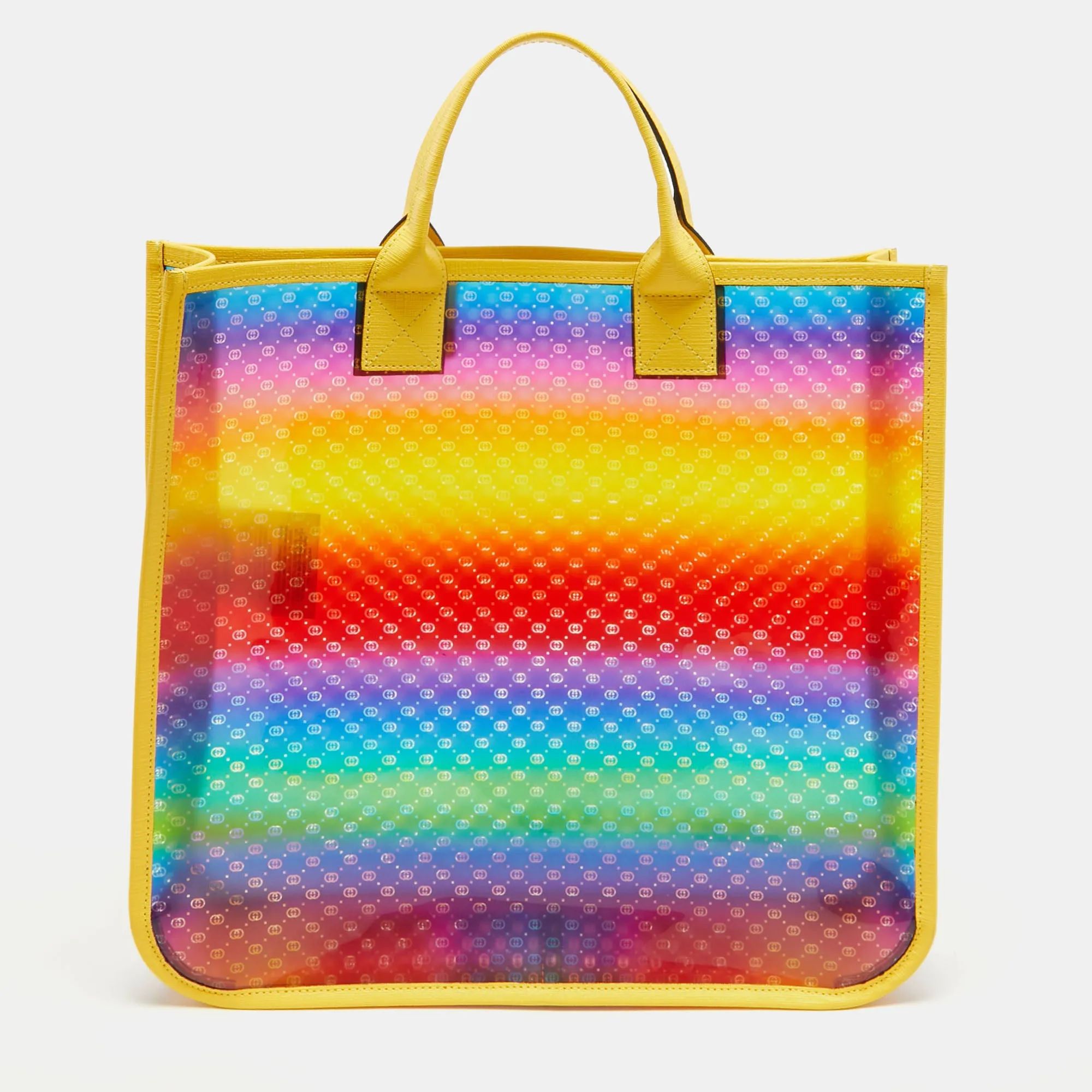 Multicolor Diamante Vinyl and Leather Tote