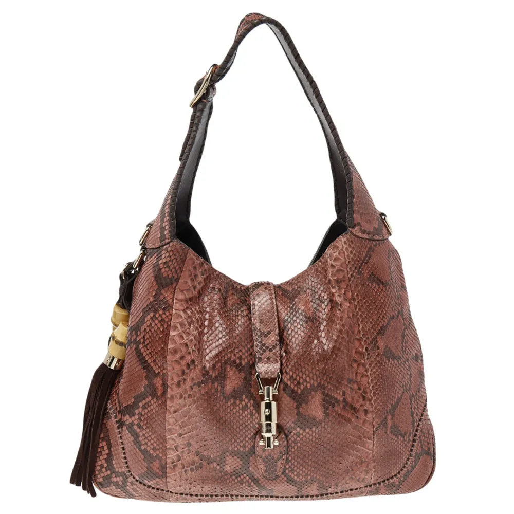 Multicolor Python and Leather Medium Jackie Hobo