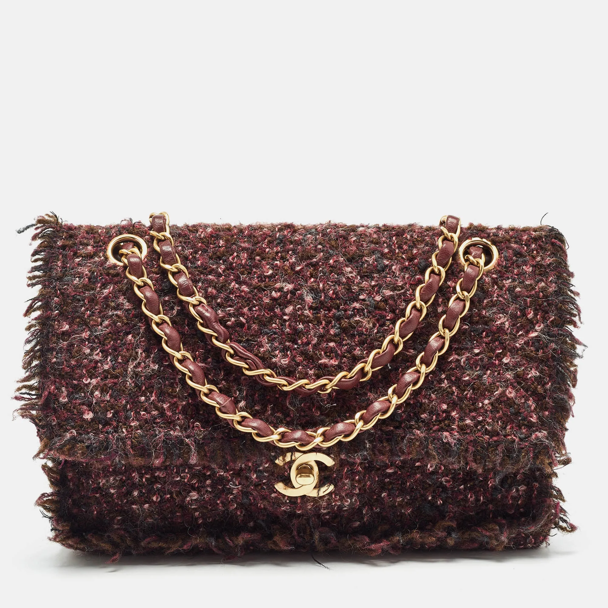 Multicolor Tweed Medium Classic Double Flap Bag