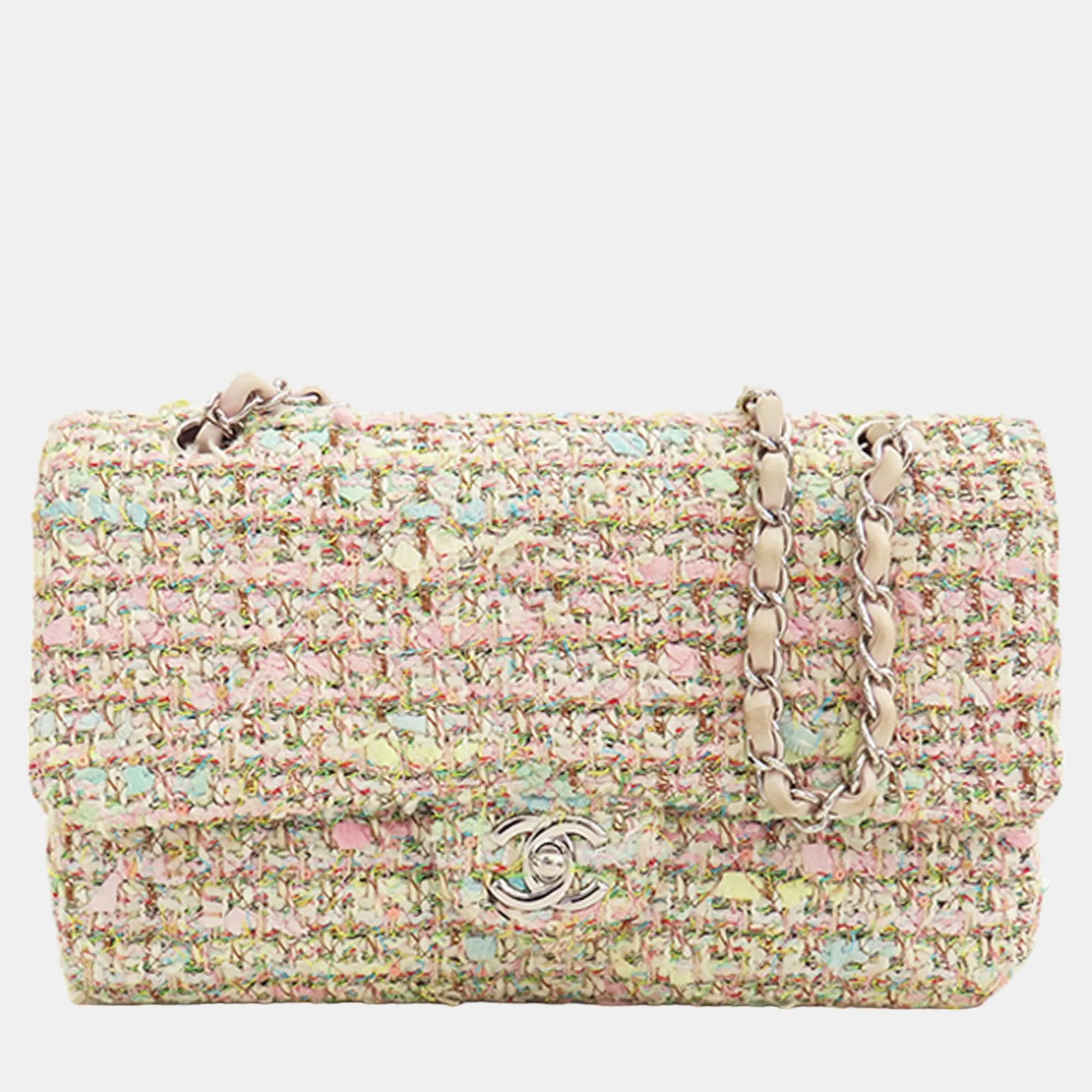 Multicolour Medium Classic Tweed Double Flap