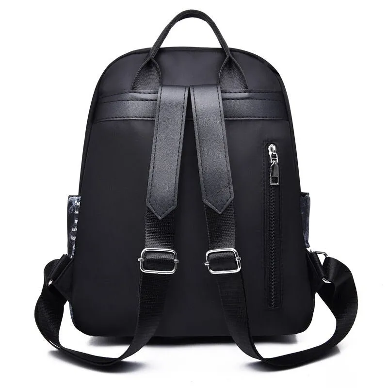 Nylon Splicing Design Shoulder Backpack For Girls