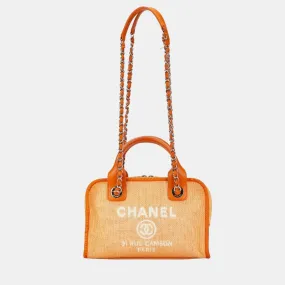 Orange Canvas Small Deauville Tote Bag