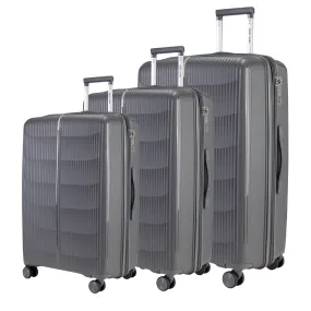 PP Suitcases Set Of 3 with Free Beauty Case-D.Grey