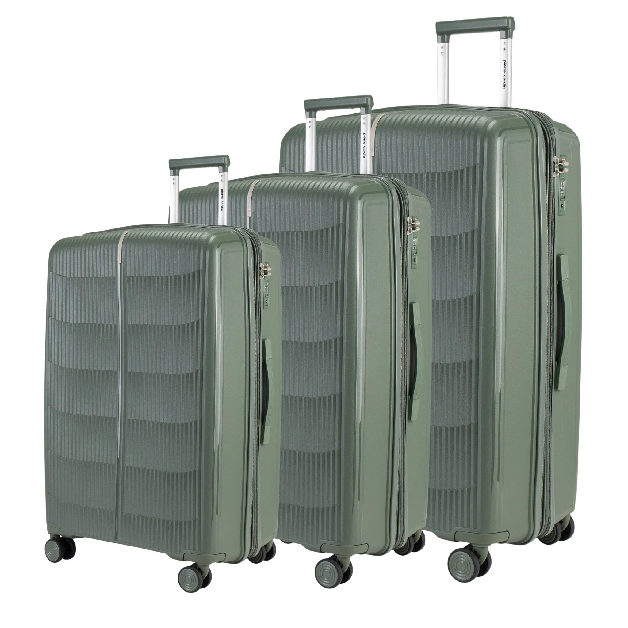 PP Suitcases Set Of 3 with Free Beauty Case-D.Grey